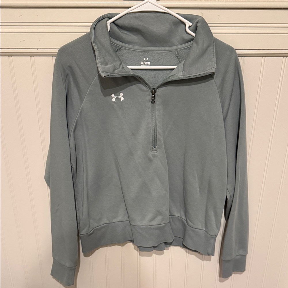 Under Armour Sage Green Quarter-Zip Pullover EUC